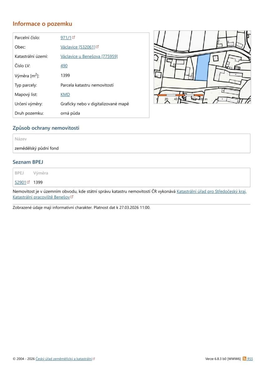 Predaj pozemku 1.399 m², Václavice, Středočeský kraj Predaj pozemku 1.399 m², Václavice, Středočeský kraj
