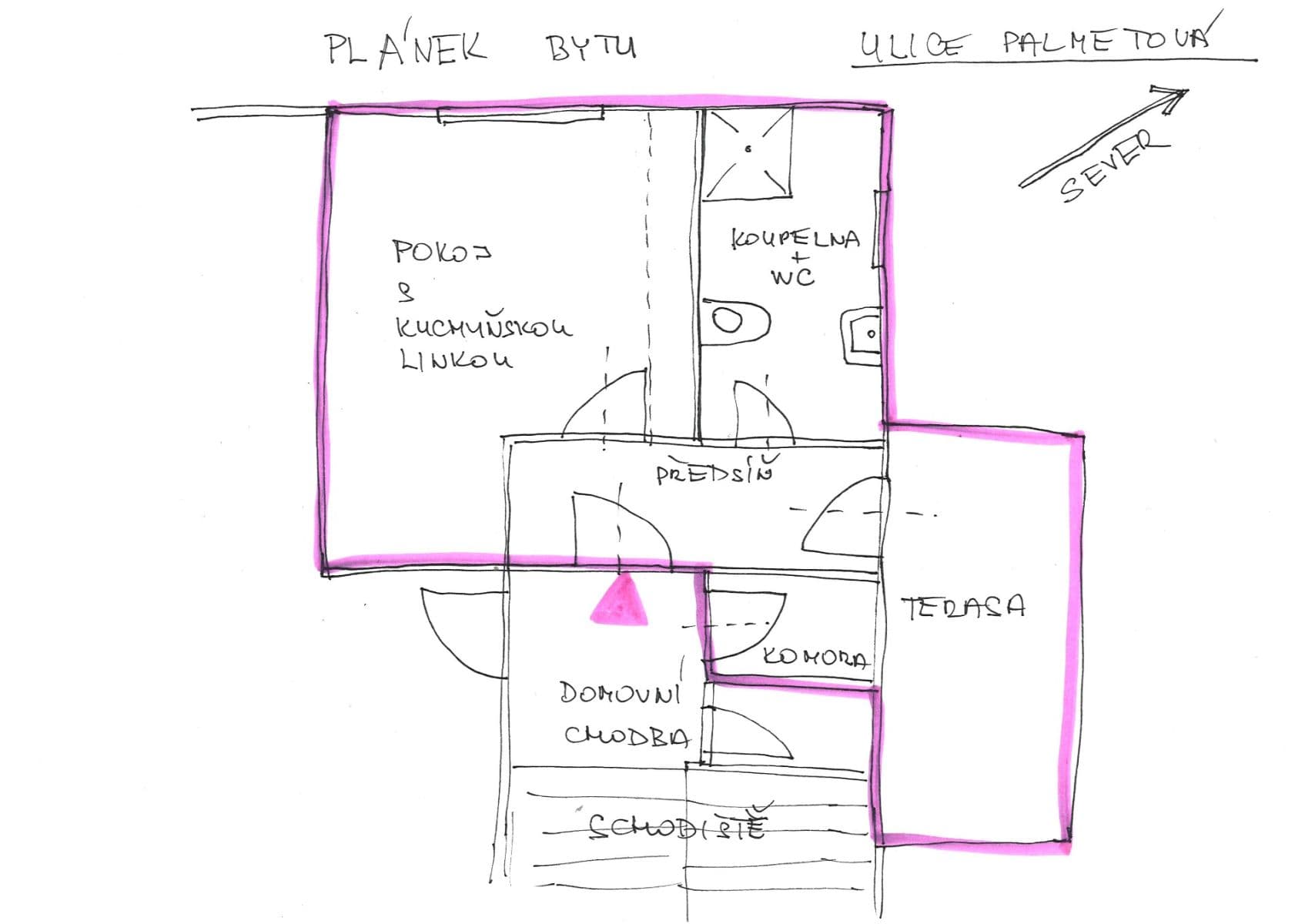 Prenájom bytu 1-izbový 32 m², Palmetová, Praha, Praha Prenájom bytu 1-izbový 32 m², Palmetová, Praha, Praha
