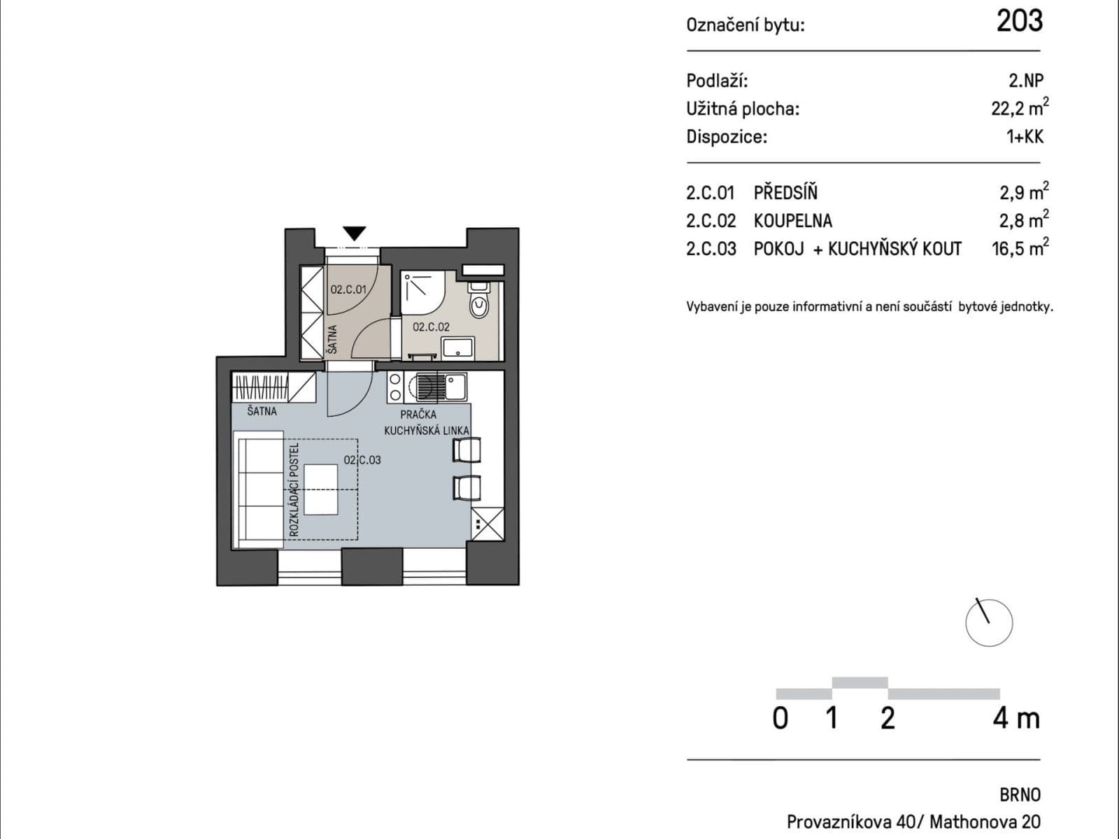 Prenájom bytu 1-izbový 22 m², Mathonova, Brno, Jihomoravský kraj Prenájom bytu 1-izbový 22 m², Mathonova, Brno, Jihomoravský kraj