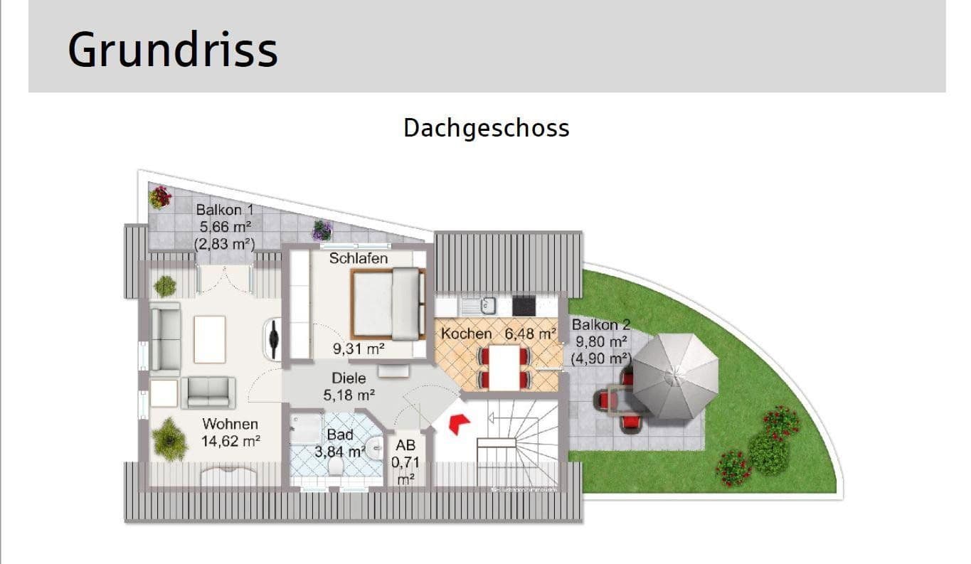 Prenájom bytu 2-izbový 48 m², Bad Kreuznach, Porýnie-Falcko Prenájom bytu 2-izbový 48 m², Bad Kreuznach, Porýnie-Falcko
