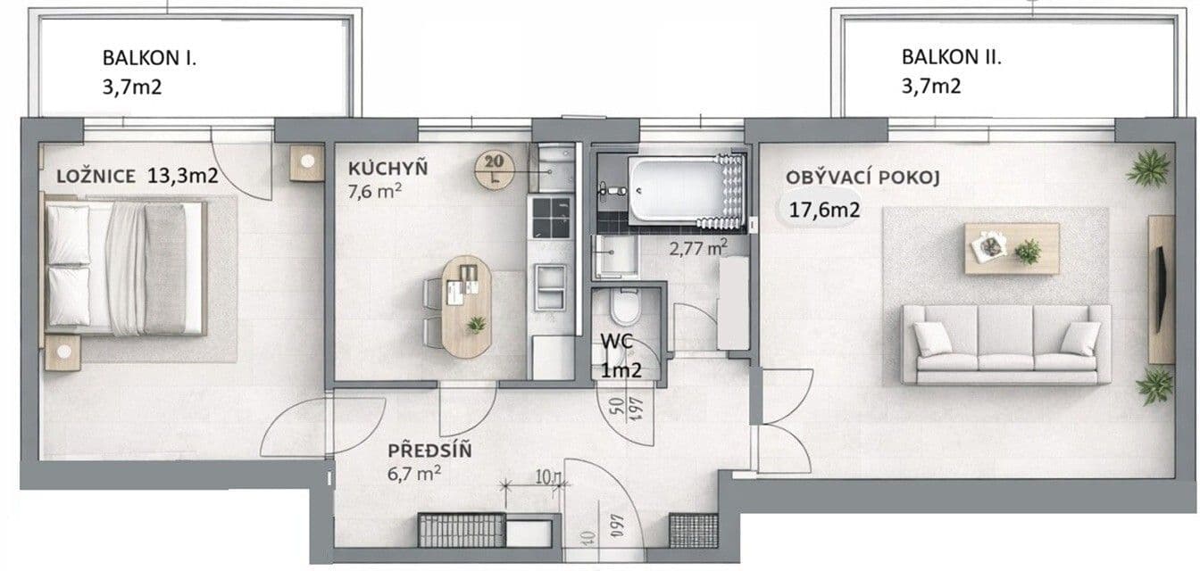 Predaj bytu 2-izbový 56 m², Královická, Praha, Praha Predaj bytu 2-izbový 56 m², Královická, Praha, Praha