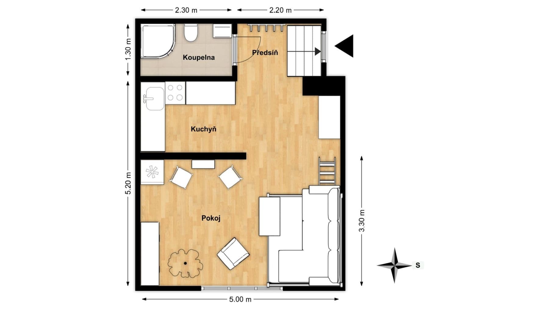 Prenájom bytu 1-izbový 32 m², Podskalská, Praha, Praha Prenájom bytu 1-izbový 32 m², Podskalská, Praha, Praha