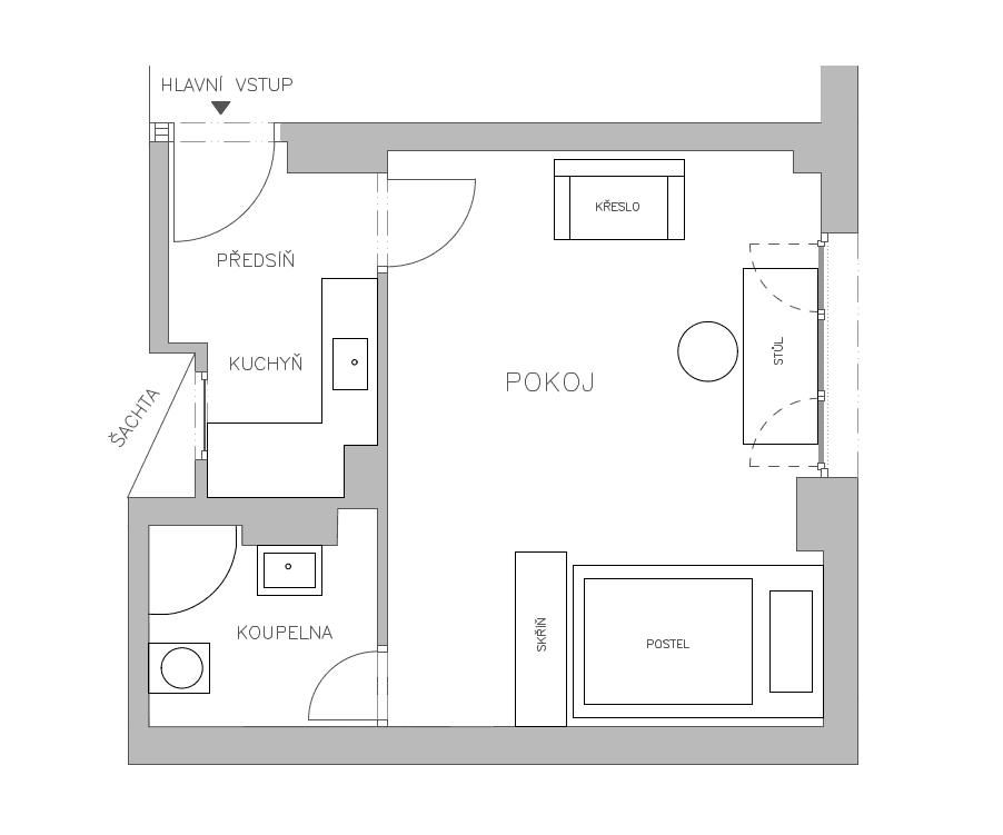 Prenájom bytu 1-izbový 24 m², Hálkova, Praha, Praha Prenájom bytu 1-izbový 24 m², Hálkova, Praha, Praha