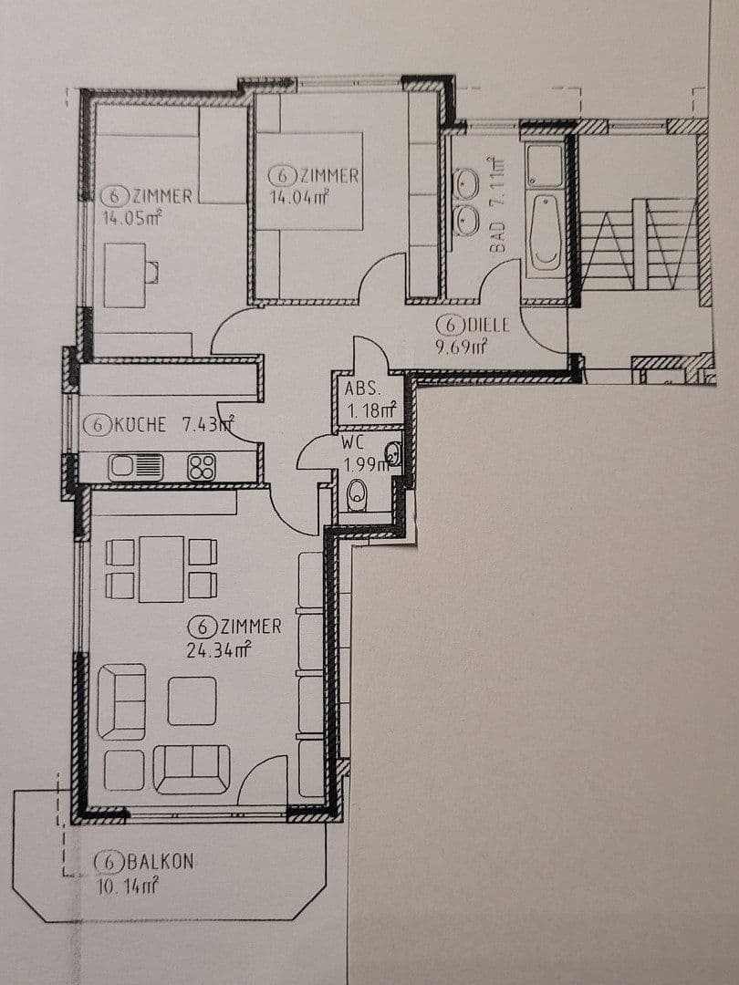 Prenájom bytu 3-izbový 84 m², Pforzheim, Bádensko-Wurttembersko Prenájom bytu 3-izbový 84 m², Pforzheim, Bádensko-Wurttembersko
