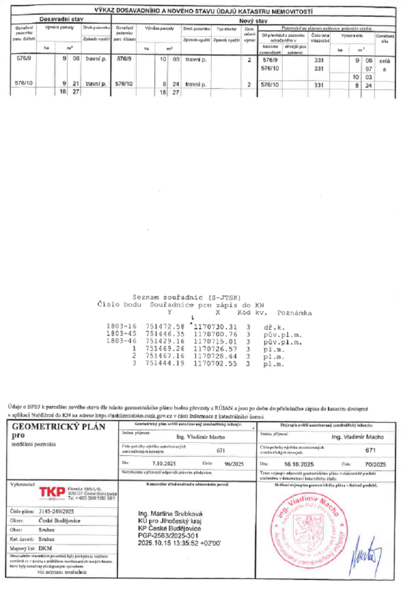 Predaj pozemku 906 m², Srubec, Jihočeský kraj Predaj pozemku 906 m², Srubec, Jihočeský kraj