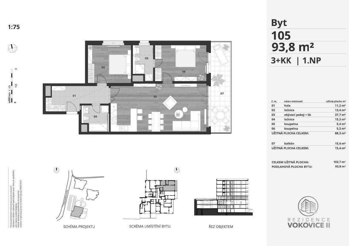 Prenájom bytu 3-izbový 94 m², K Červenému vrchu, Praha, Praha Prenájom bytu 3-izbový 94 m², K Červenému vrchu, Praha, Praha