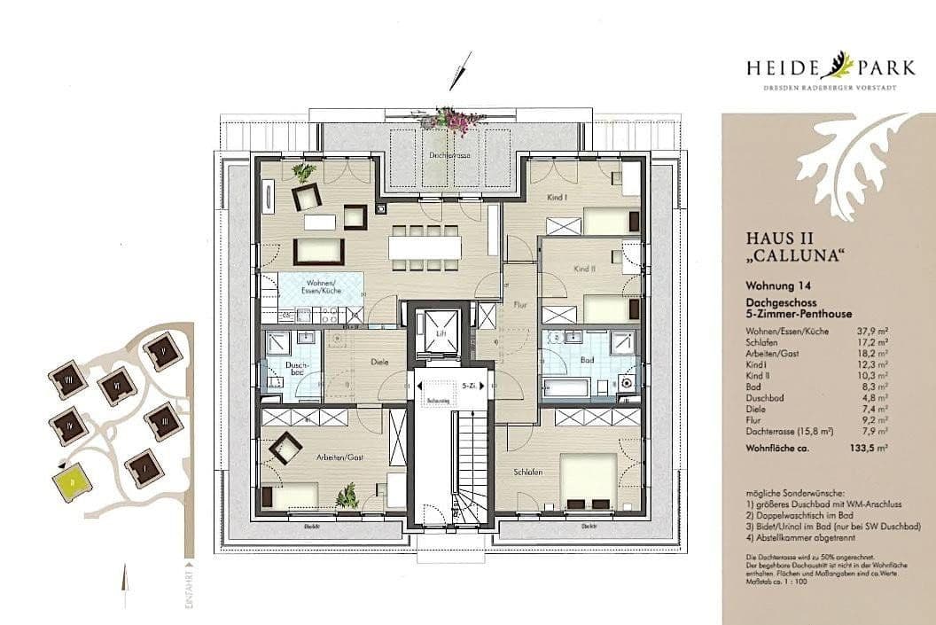 Predaj bytu 3-izbový 135 m², Heideparkstraße 8e, Dresden, Sasko Predaj bytu 3-izbový 135 m², Heideparkstraße 8e, Dresden, Sasko