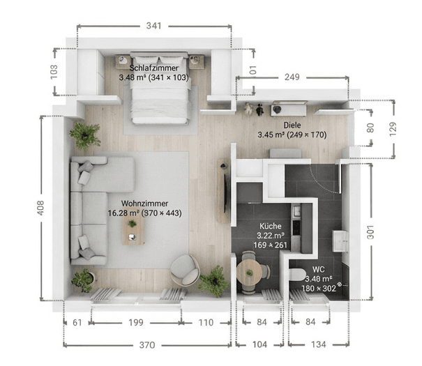 Prenájom bytu 1-izbový 30 m², Postallee 27, Gladbeck, Severné Porýnie - Westfálsko Prenájom bytu 1-izbový 30 m², Postallee 27, Gladbeck, Severné Porýnie - Westfálsko