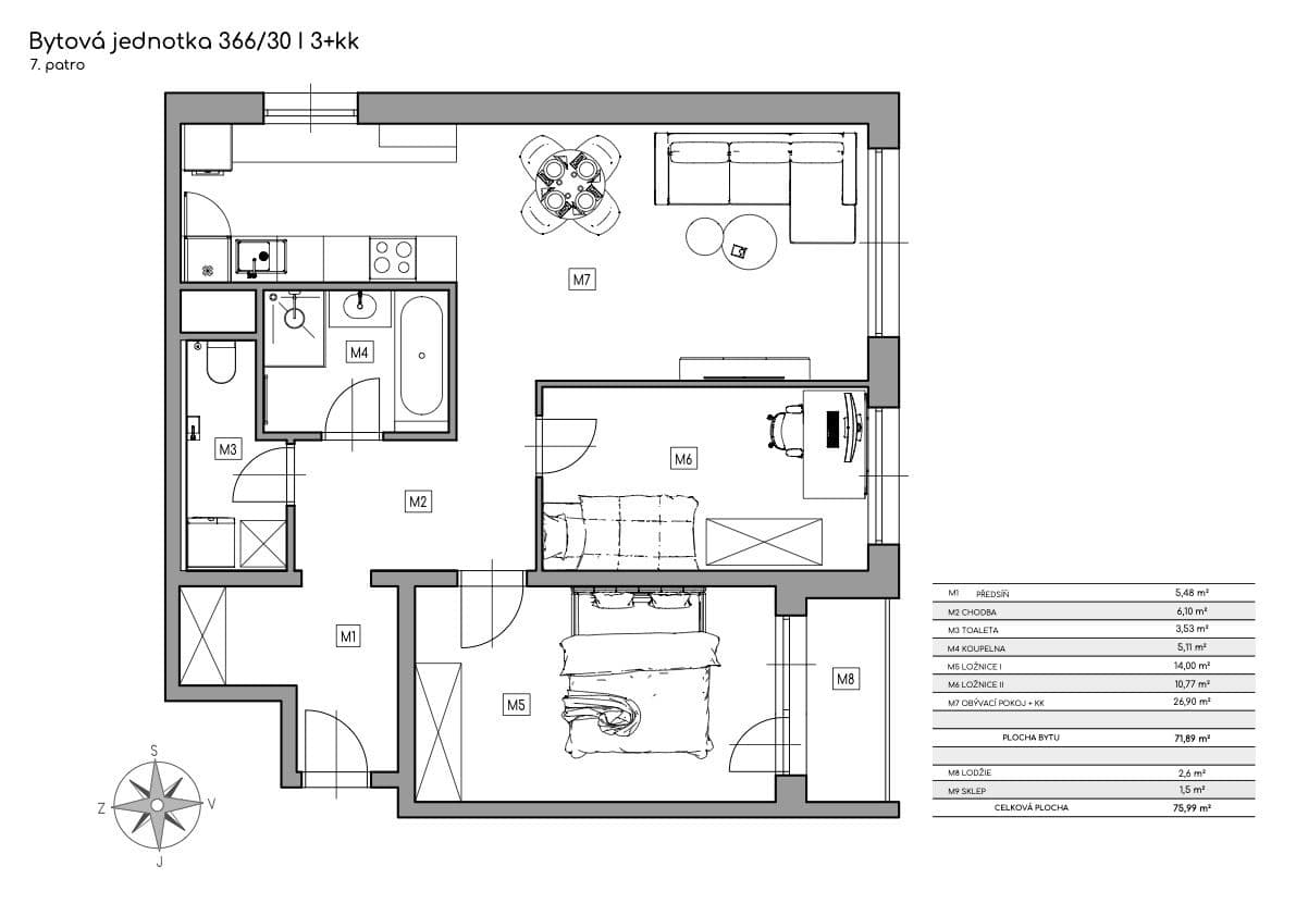 Predaj bytu 3-izbový 76 m², Janovská, Praha, Praha Predaj bytu 3-izbový 76 m², Janovská, Praha, Praha
