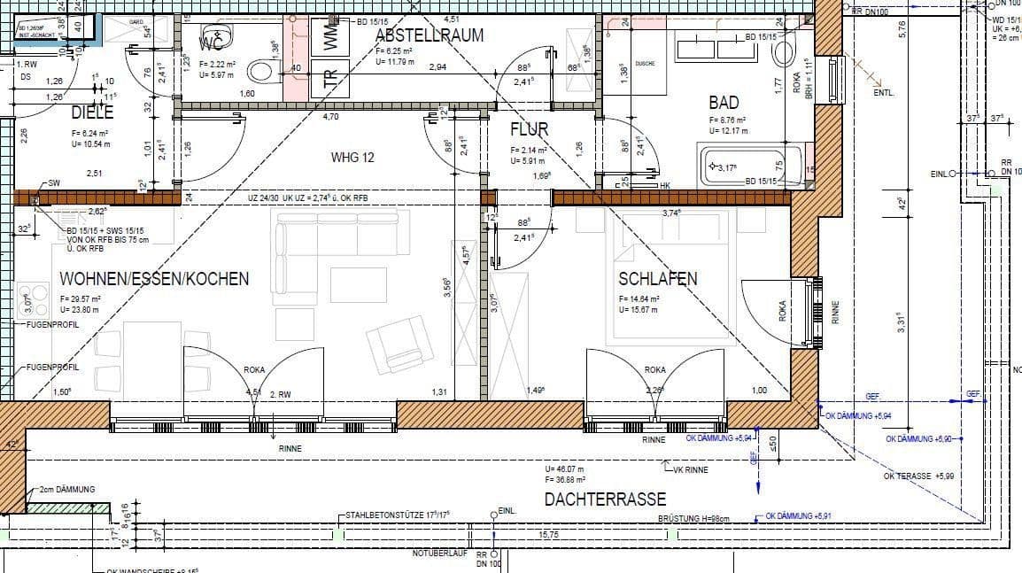 Prenájom bytu 2-izbový 89 m², Schloßstr. 2G, Wadern, Sársko Prenájom bytu 2-izbový 89 m², Schloßstr. 2G, Wadern, Sársko