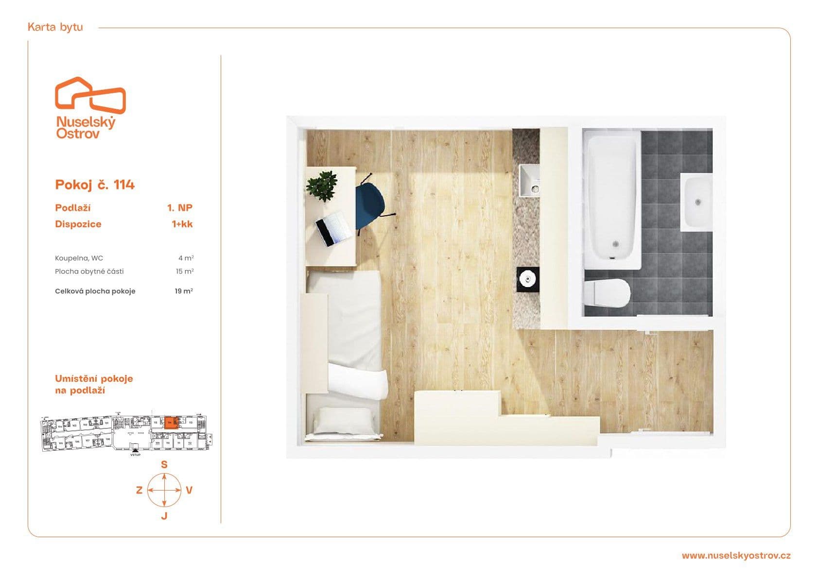 Prenájom bytu 1-izbový 19 m², Na Ostrůvku, Praha, Praha Prenájom bytu 1-izbový 19 m², Na Ostrůvku, Praha, Praha