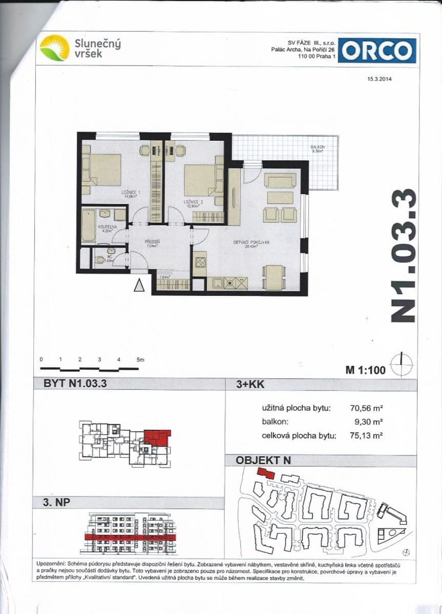Prenájom bytu 3-izbový 70 m², Rižská, Praha, Praha Prenájom bytu 3-izbový 70 m², Rižská, Praha, Praha
