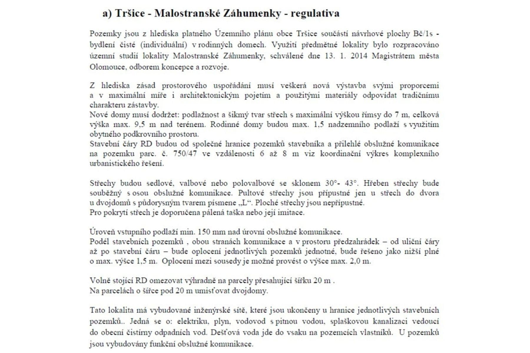 Predaj pozemku 973 m², Tršice, Olomoucký kraj Predaj pozemku 973 m², Tršice, Olomoucký kraj