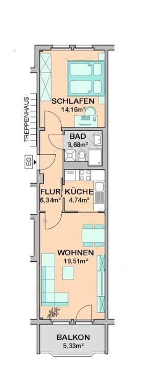 Predaj bytu 2-izbový 49 m², Oeffingener Straße 3, Meißen, Sasko Predaj bytu 2-izbový 49 m², Oeffingener Straße 3, Meißen, Sasko