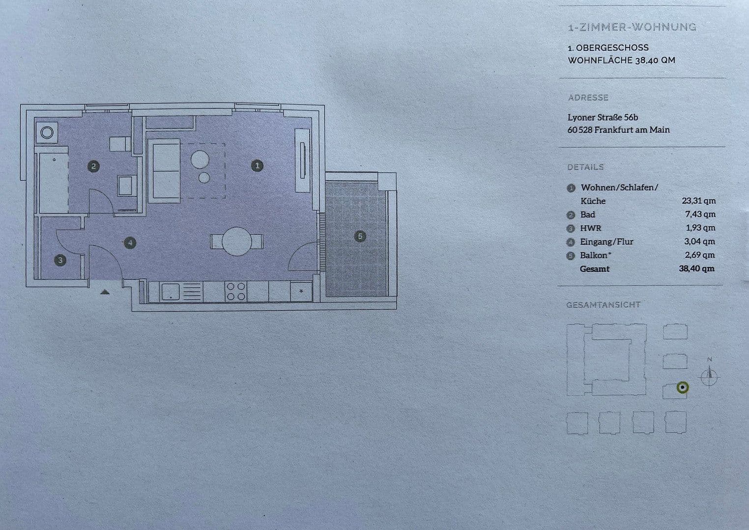 Prenájom bytu 1-izbový 39 m², Frankfurt, Hesensko Prenájom bytu 1-izbový 39 m², Frankfurt, Hesensko