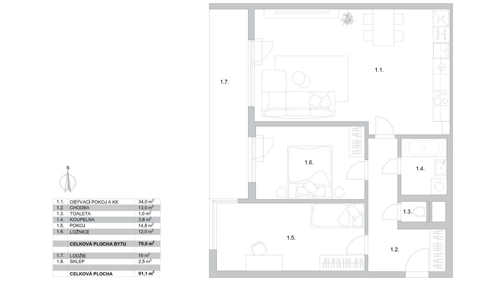 Predaj bytu 3-izbový 90 m², Sicherova, Praha, Praha Predaj bytu 3-izbový 90 m², Sicherova, Praha, Praha