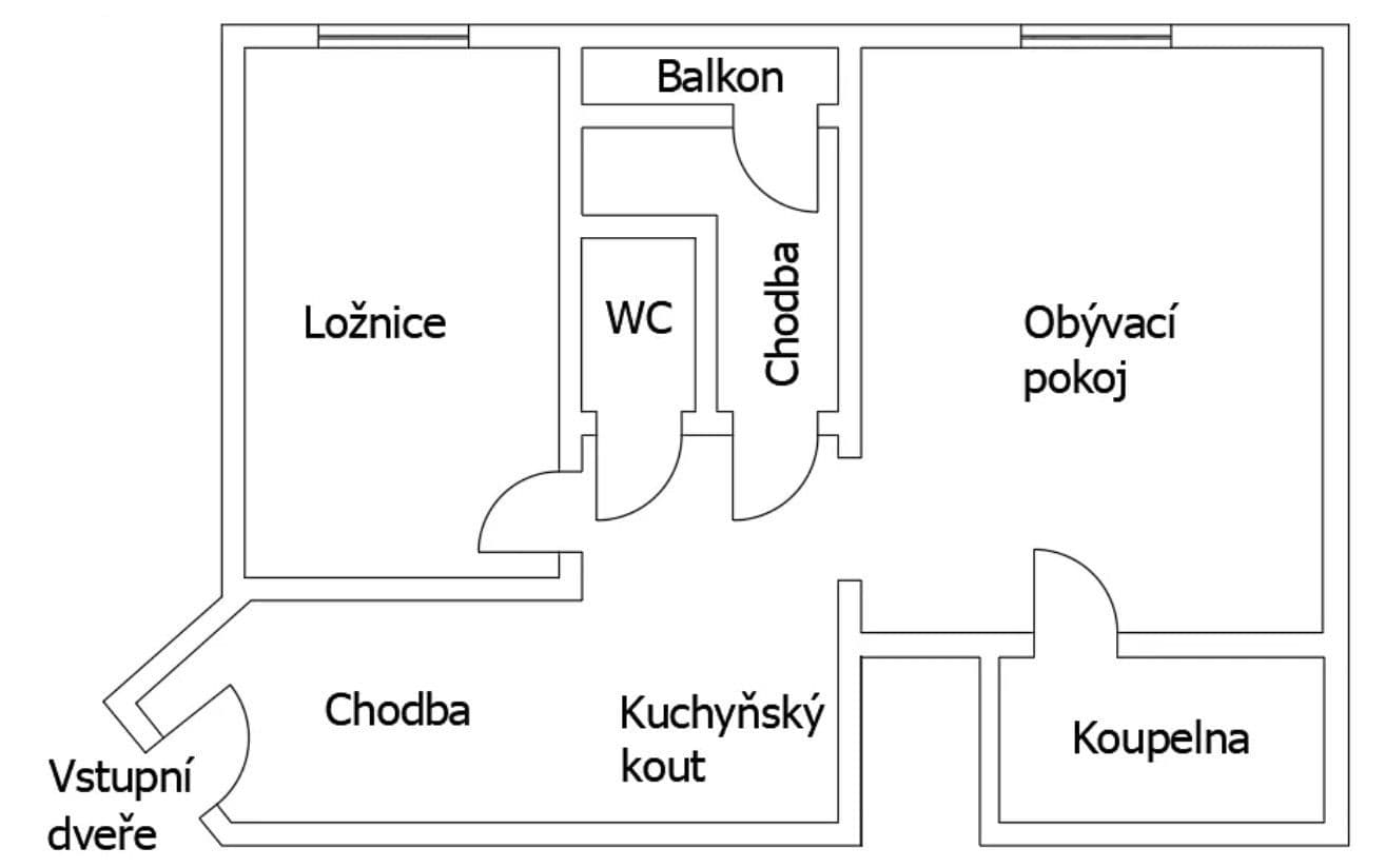 Prenájom bytu 2-izbový 58 m², Na Veselí, Praha, Praha Prenájom bytu 2-izbový 58 m², Na Veselí, Praha, Praha