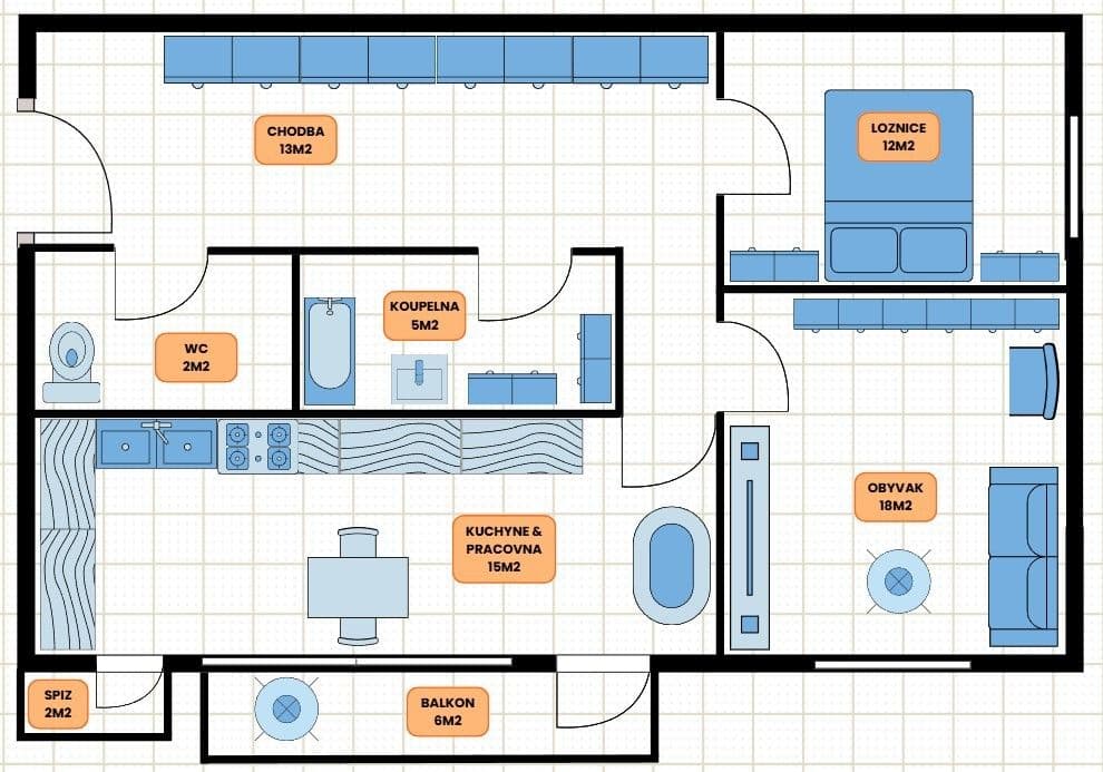 Predaj bytu 3-izbový 66 m², Oranžová, Chrášťany, Středočeský kraj Predaj bytu 3-izbový 66 m², Oranžová, Chrášťany, Středočeský kraj