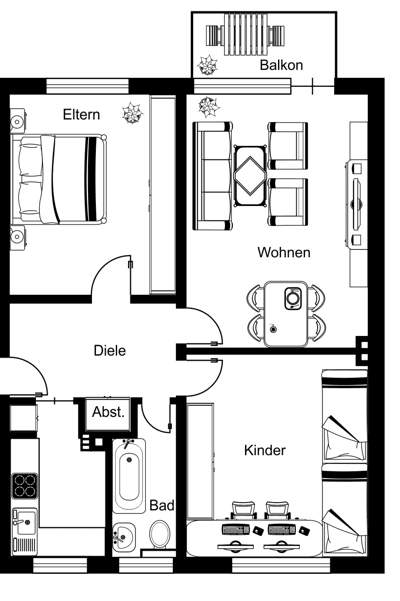 Prenájom bytu 3-izbový 73 m², Schlenhofstr. 15, Essen, Severné Porýnie - Westfálsko Prenájom bytu 3-izbový 73 m², Schlenhofstr. 15, Essen, Severné Porýnie - Westfálsko