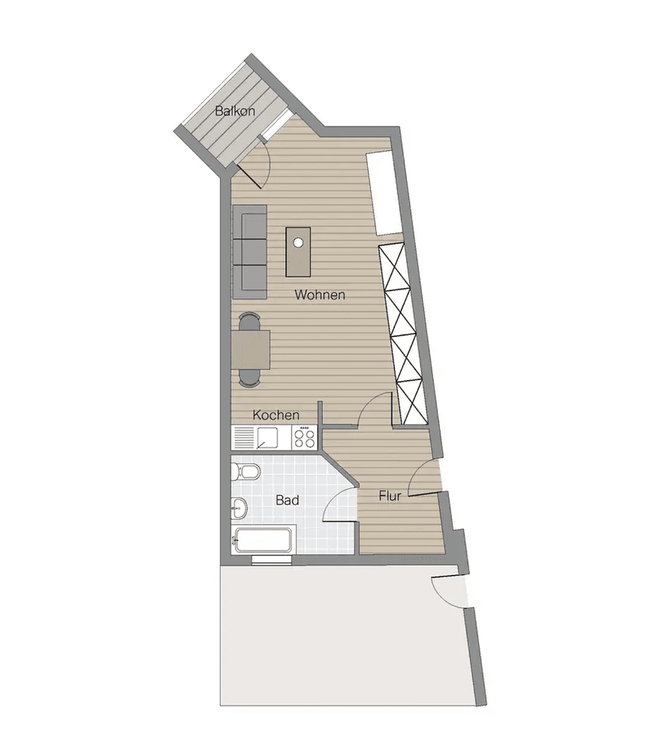 Prenájom bytu 1-izbový 39 m², Mühlsteingasse 10, Straubing, Bavorsko Prenájom bytu 1-izbový 39 m², Mühlsteingasse 10, Straubing, Bavorsko