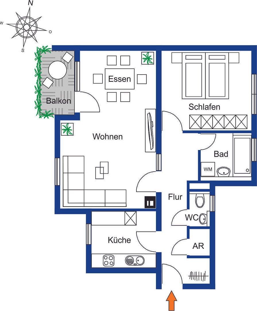 Prenájom bytu 2-izbový 62 m², Ehningen, Bádensko-Wurttembersko Prenájom bytu 2-izbový 62 m², Ehningen, Bádensko-Wurttembersko
