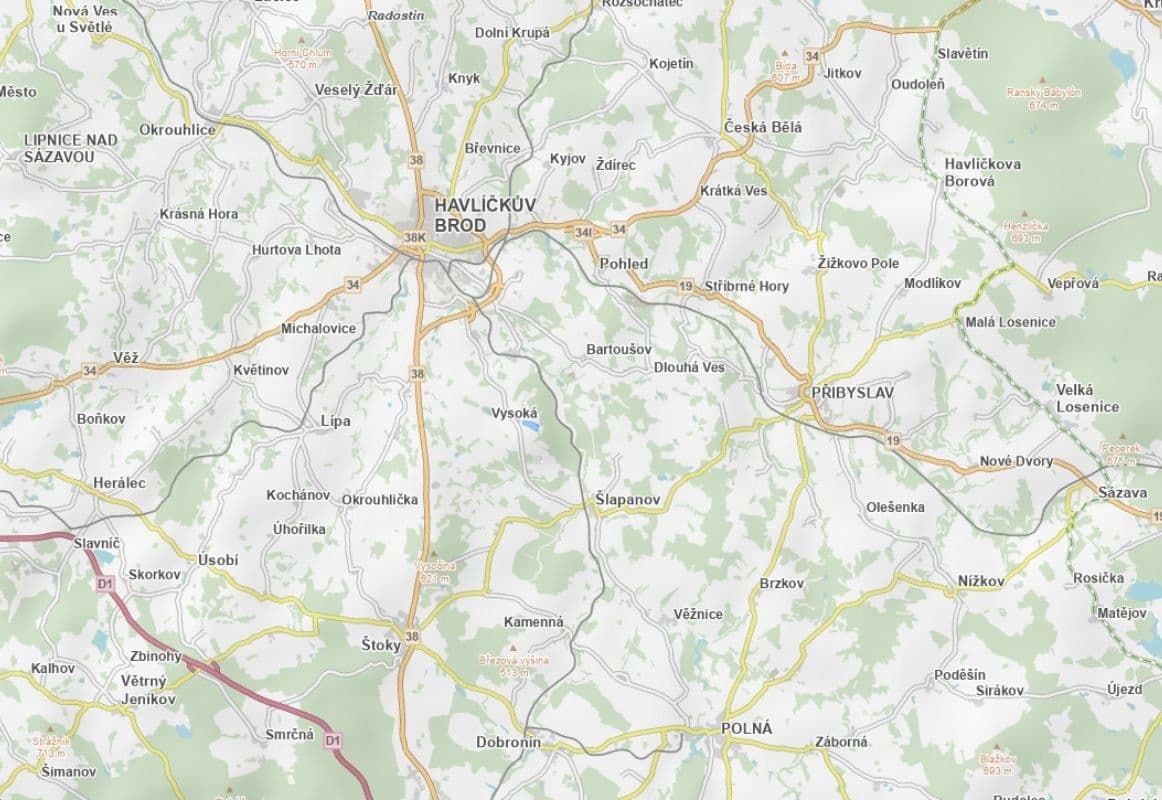 Predaj pozemku 10.000 m², Vysoká, Kraj Vysočina Predaj pozemku 10.000 m², Vysoká, Kraj Vysočina