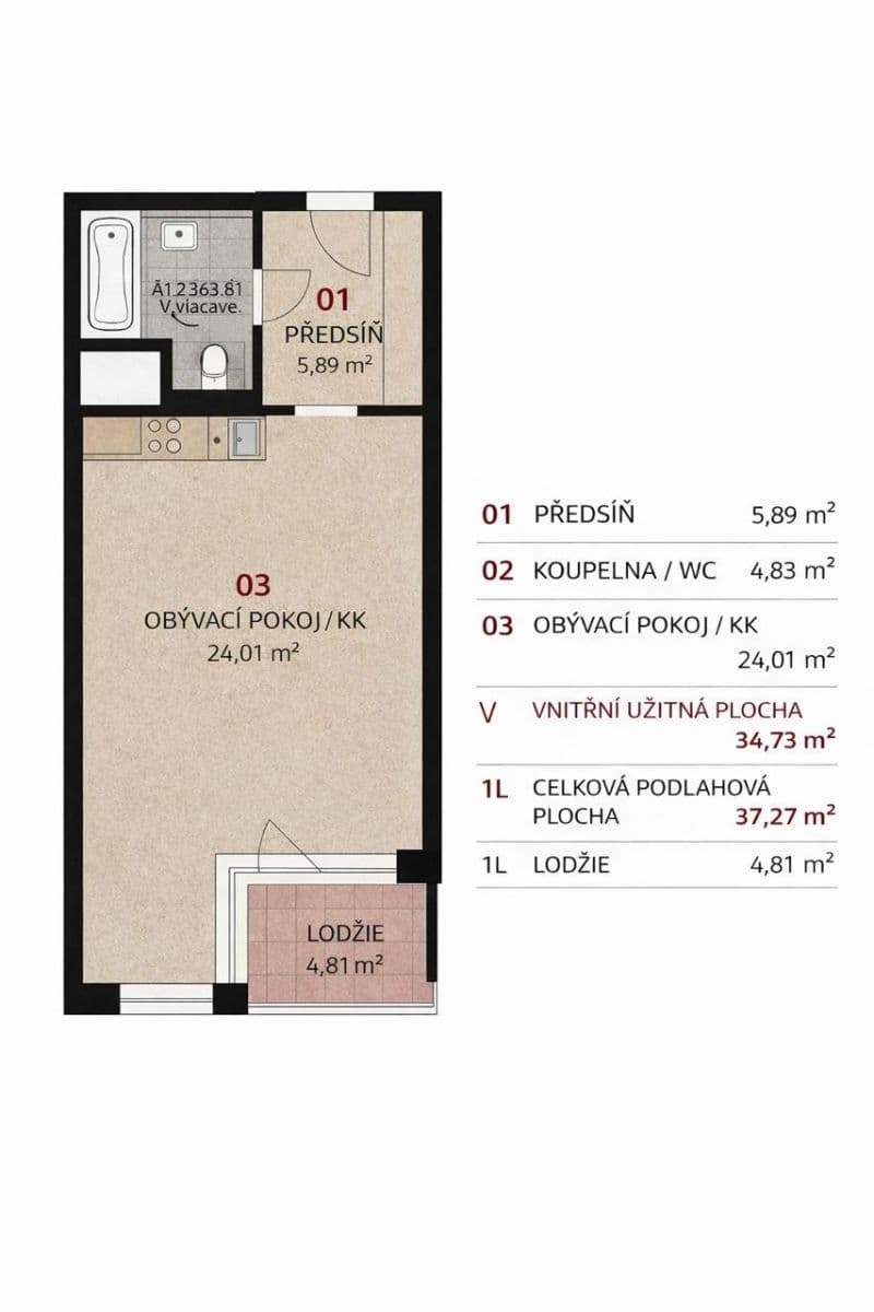 Predaj bytu 1-izbový 37 m², Olgy Havlové, Praha, Praha Predaj bytu 1-izbový 37 m², Olgy Havlové, Praha, Praha