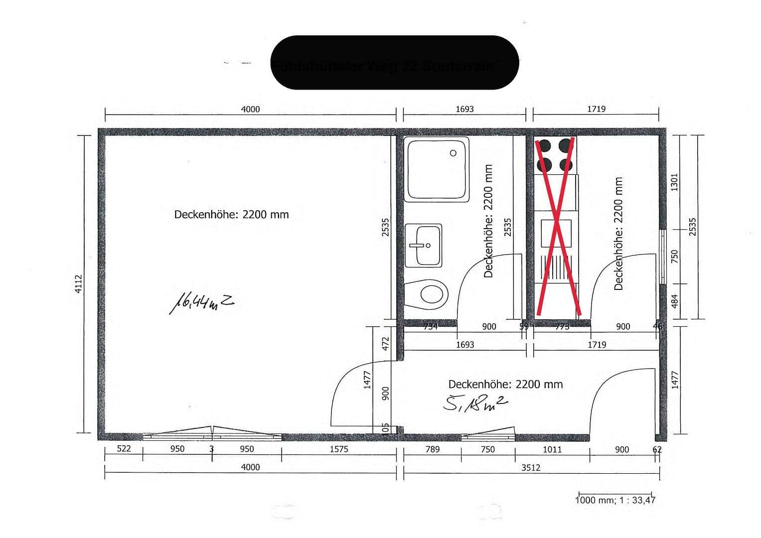 Prenájom bytu 1-izbový 33 m², Hamburg, Hamburg Prenájom bytu 1-izbový 33 m², Hamburg, Hamburg