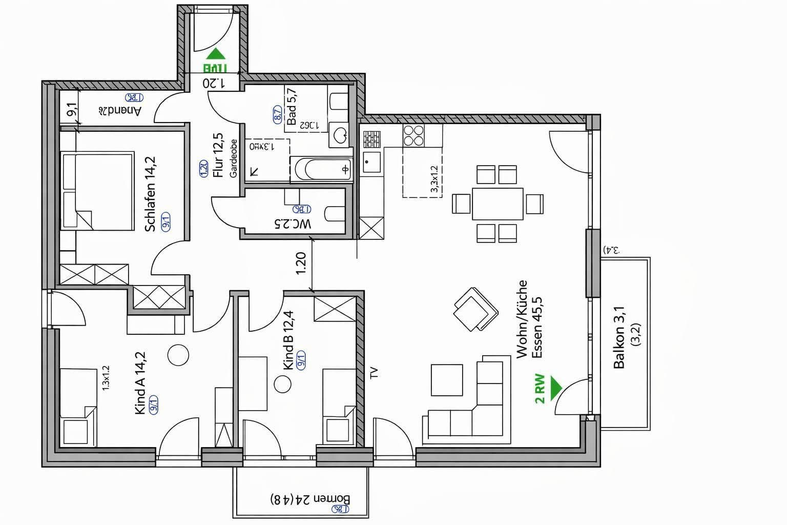 Prenájom bytu 4-izbový 117 m², Grünlandstr. 3, Karlsfeld, Bavorsko Prenájom bytu 4-izbový 117 m², Grünlandstr. 3, Karlsfeld, Bavorsko