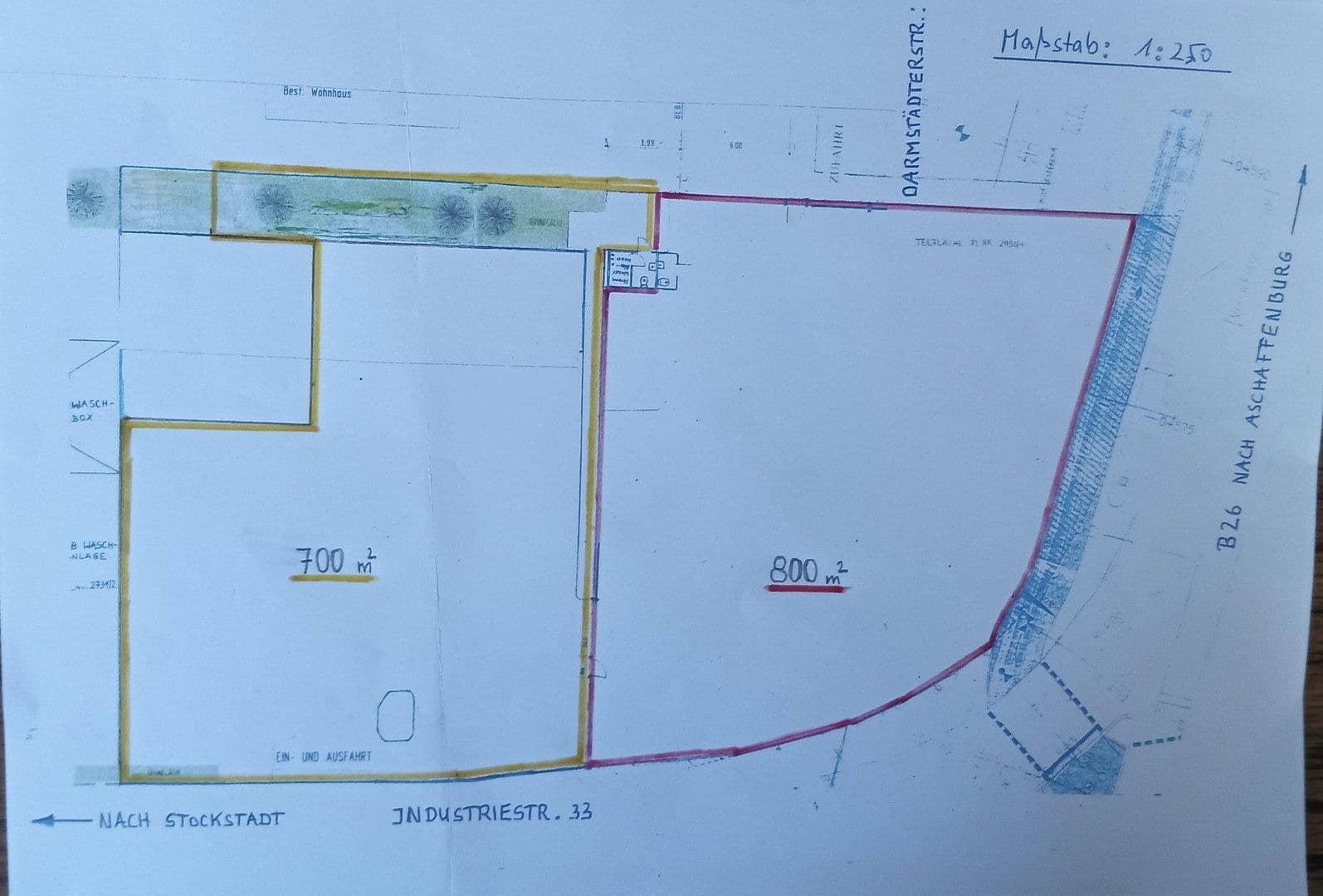 Prenájom pozemku 1.500 m², Industriestr. 33, Stockstadt am Main, Bavorsko Prenájom pozemku 1.500 m², Industriestr. 33, Stockstadt am Main, Bavorsko