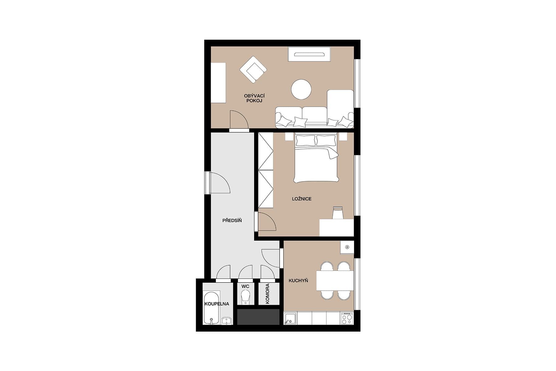 Predaj bytu 2-izbový 63 m², Litevská, Praha, Praha Predaj bytu 2-izbový 63 m², Litevská, Praha, Praha