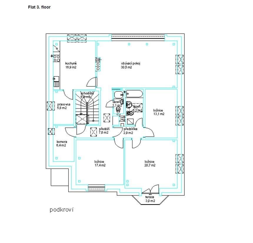 Prenájom bytu 4-izbový 129 m², Medkova, Praha, Praha Prenájom bytu 4-izbový 129 m², Medkova, Praha, Praha