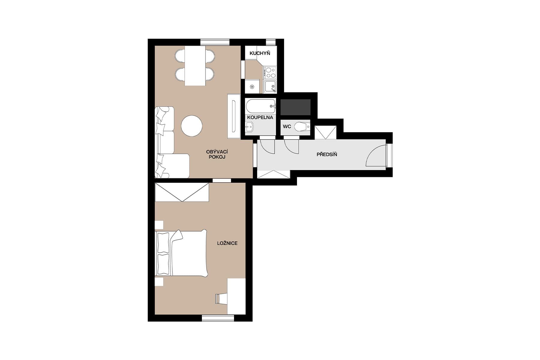 Predaj bytu 2-izbový 58 m², V Háji, Praha, Praha Predaj bytu 2-izbový 58 m², V Háji, Praha, Praha