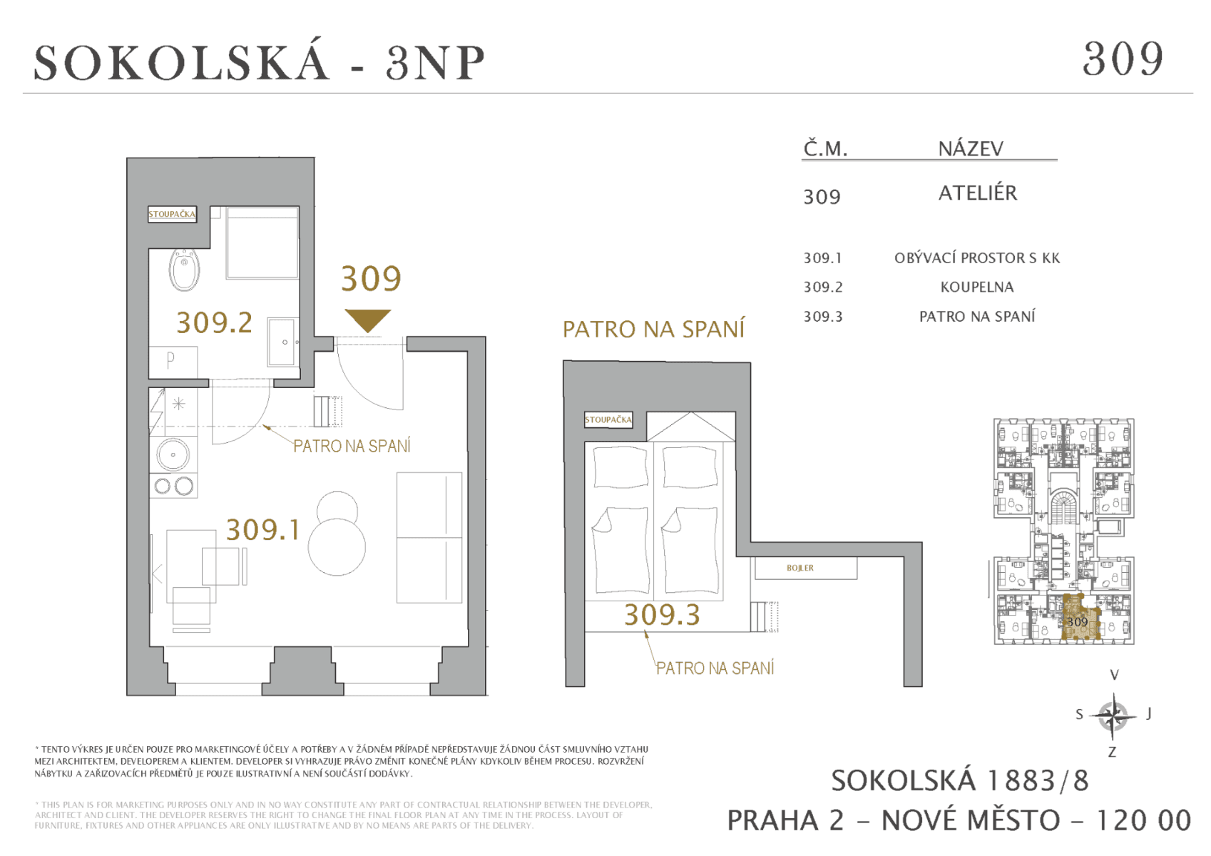 Predaj bytu 1-izbový 24 m², Sokolská, Praha, Praha Predaj bytu 1-izbový 24 m², Sokolská, Praha, Praha