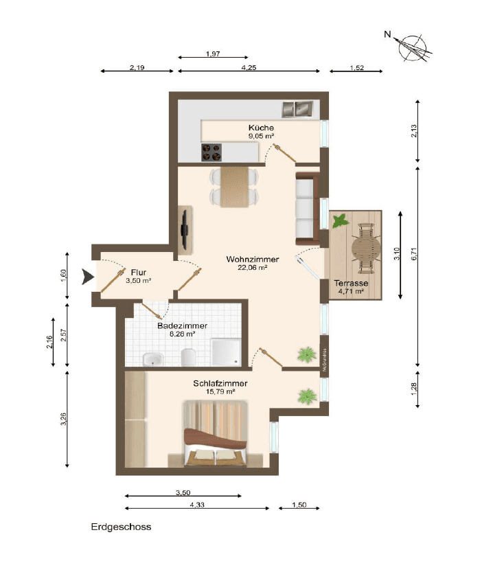 Prenájom bytu 2-izbový 61 m², Magdeburg, Sasko-Anhaltsko Prenájom bytu 2-izbový 61 m², Magdeburg, Sasko-Anhaltsko