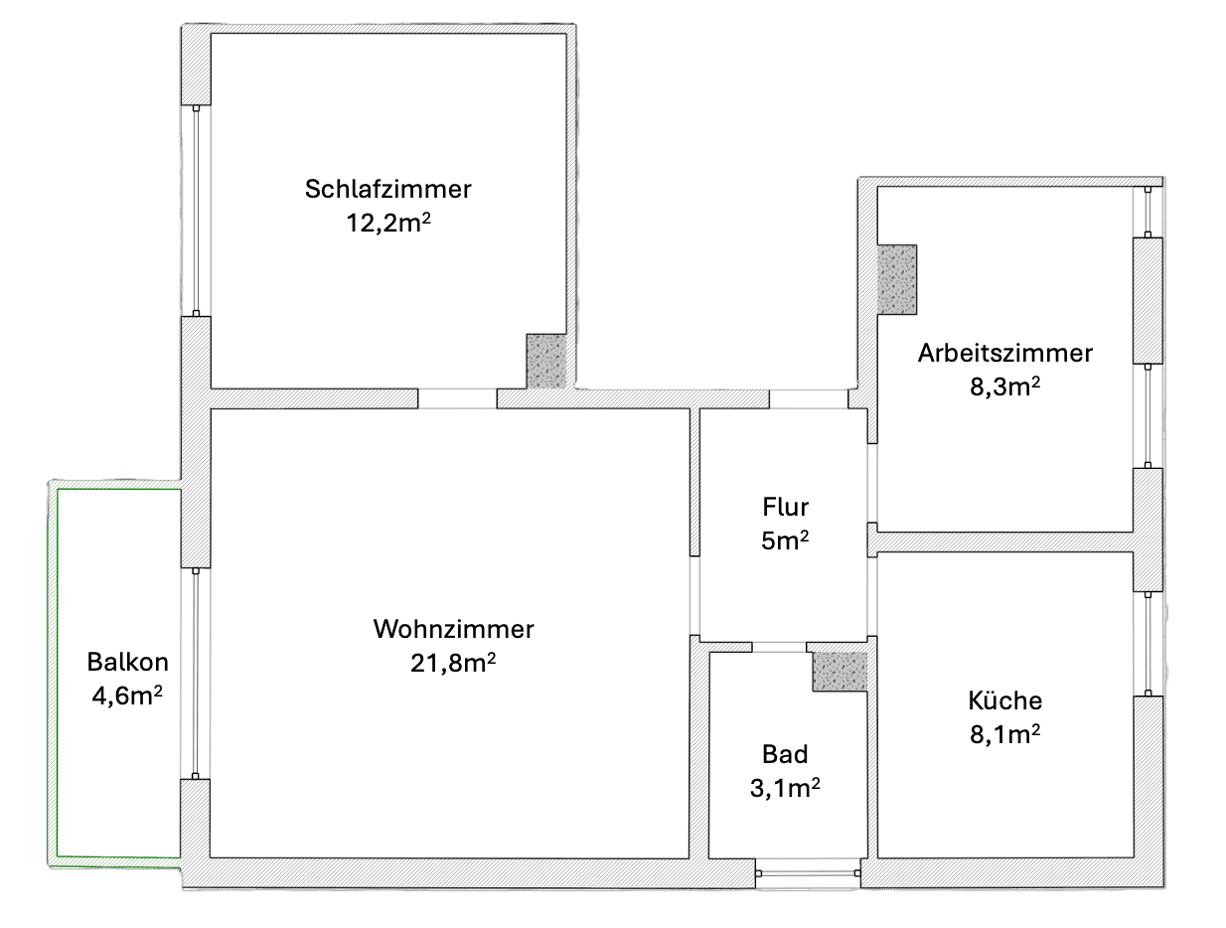 Prenájom bytu 2-izbový 61 m², Klagenfurter Straße, München, Bavorsko Prenájom bytu 2-izbový 61 m², Klagenfurter Straße, München, Bavorsko
