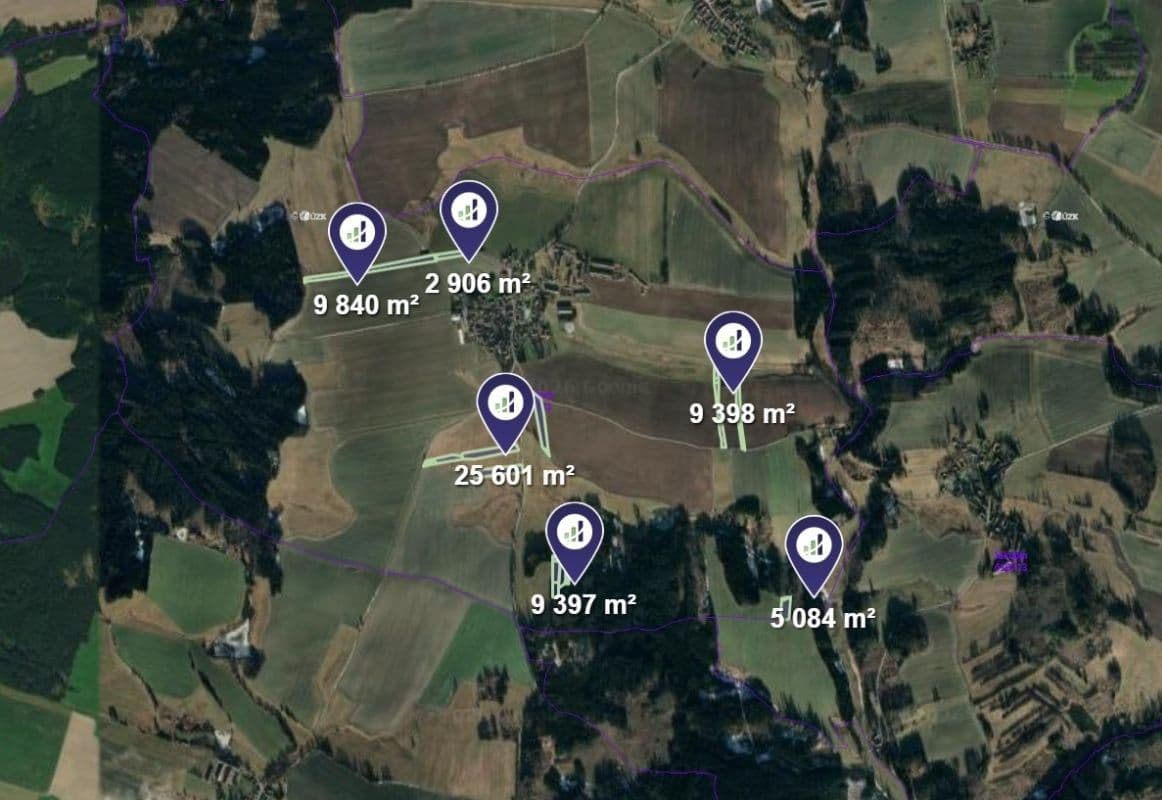 Predaj pozemku 62.226 m², Častrov, Kraj Vysočina Predaj pozemku 62.226 m², Častrov, Kraj Vysočina