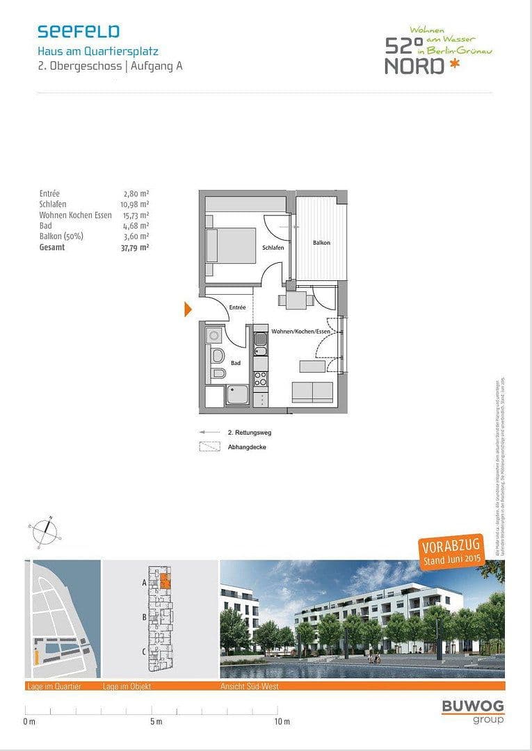 Predaj bytu 2-izbový 38 m², Regattastr. 35, Berlin, Berlín Predaj bytu 2-izbový 38 m², Regattastr. 35, Berlin, Berlín