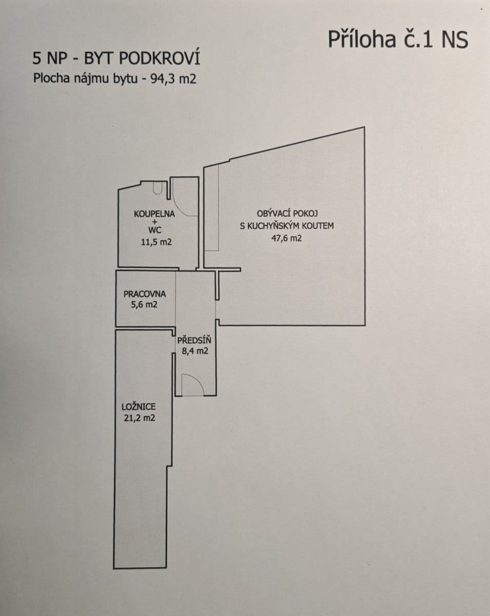 Prenájom bytu 2-izbový 94 m², Navrátilova, Praha, Praha Prenájom bytu 2-izbový 94 m², Navrátilova, Praha, Praha