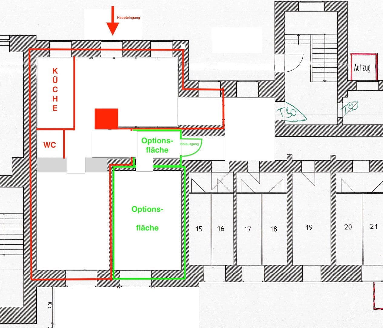 Prenájom kancelárie 71 m², Schwedter Str. 18-20, Angermünde, Brandenbursko Prenájom kancelárie 71 m², Schwedter Str. 18-20, Angermünde, Brandenbursko