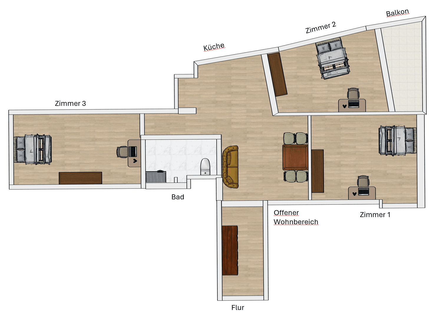 Prenájom bytu 4-izbový 73 m², Schwabenstraße 1a, Bayern - Würzburg, Bavorsko Prenájom bytu 4-izbový 73 m², Schwabenstraße 1a, Bayern - Würzburg, Bavorsko