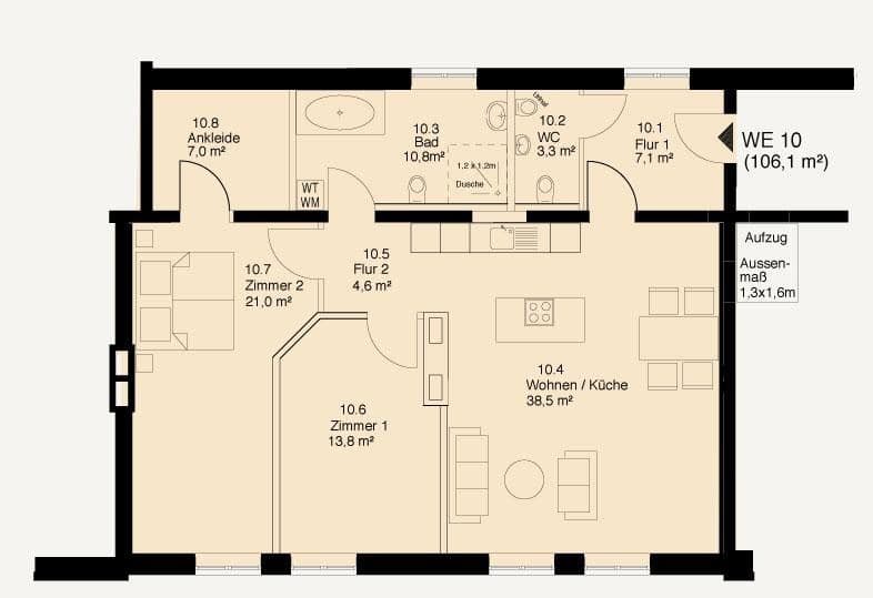 Prenájom bytu 3-izbový 106 m², Paulihof 2, Schleswig, Šlezvicko-Holštajnsko Prenájom bytu 3-izbový 106 m², Paulihof 2, Schleswig, Šlezvicko-Holštajnsko