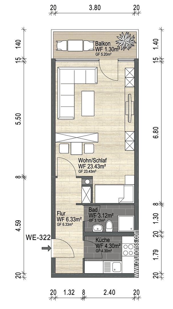 Predaj bytu 1-izbový 40 m², Katzenberg 36, Mainz, Porýnie-Falcko Predaj bytu 1-izbový 40 m², Katzenberg 36, Mainz, Porýnie-Falcko