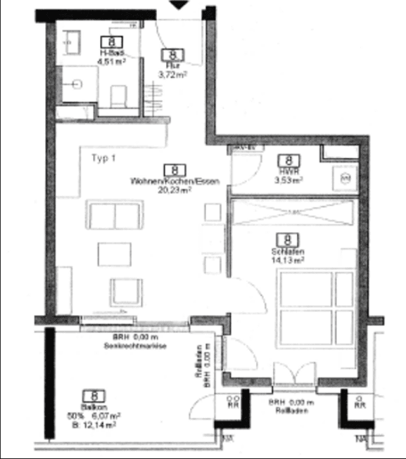 Prenájom bytu 2-izbový 53 m², Frankfurt am Main, Hesensko Prenájom bytu 2-izbový 53 m², Frankfurt am Main, Hesensko