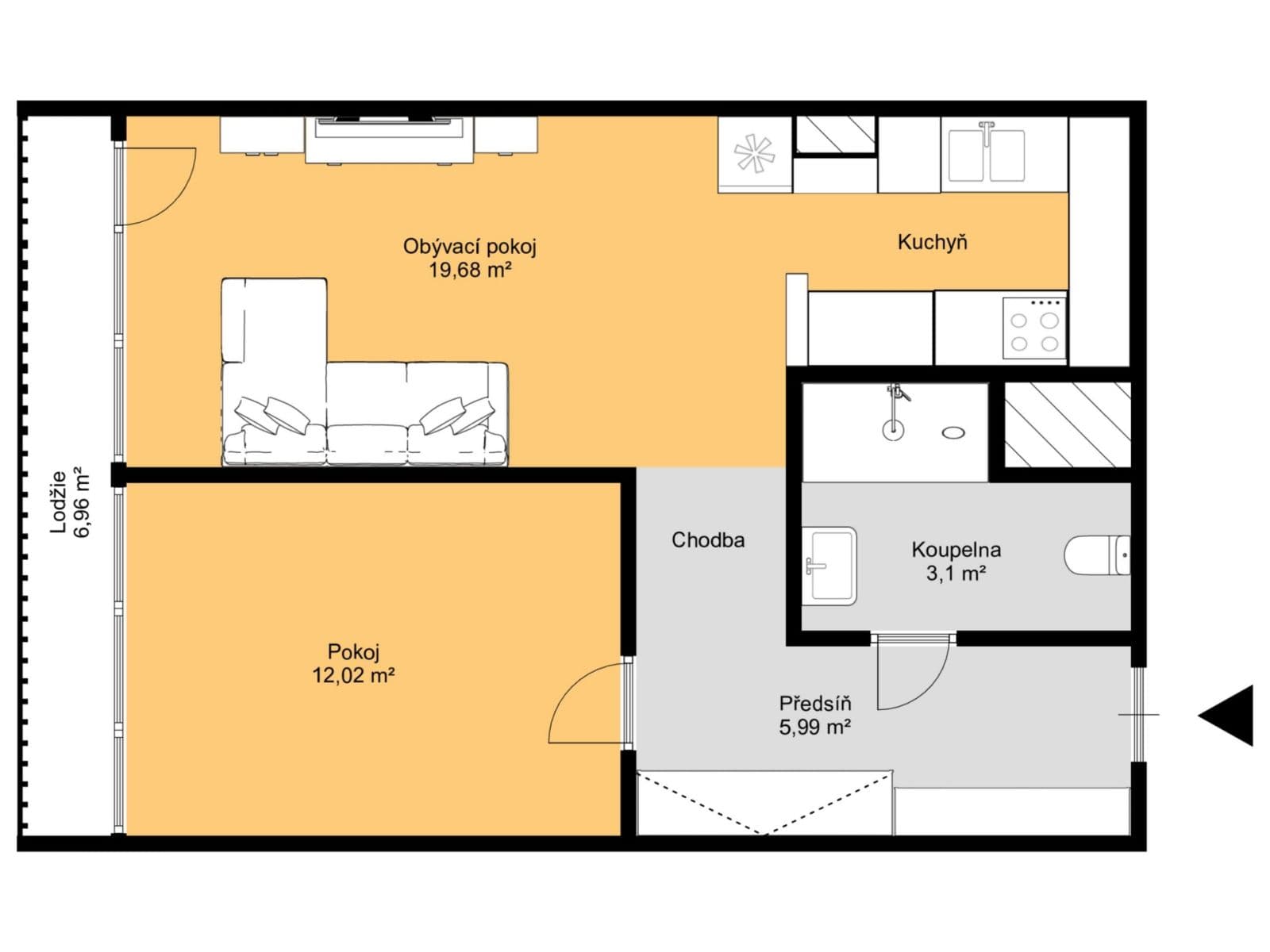 Predaj bytu 2-izbový 41 m², Mendelova, Praha, Praha Predaj bytu 2-izbový 41 m², Mendelova, Praha, Praha