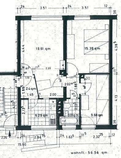 Prenájom bytu 3-izbový 57 m², Jahnstr. 43, Hof, Bavorsko Prenájom bytu 3-izbový 57 m², Jahnstr. 43, Hof, Bavorsko