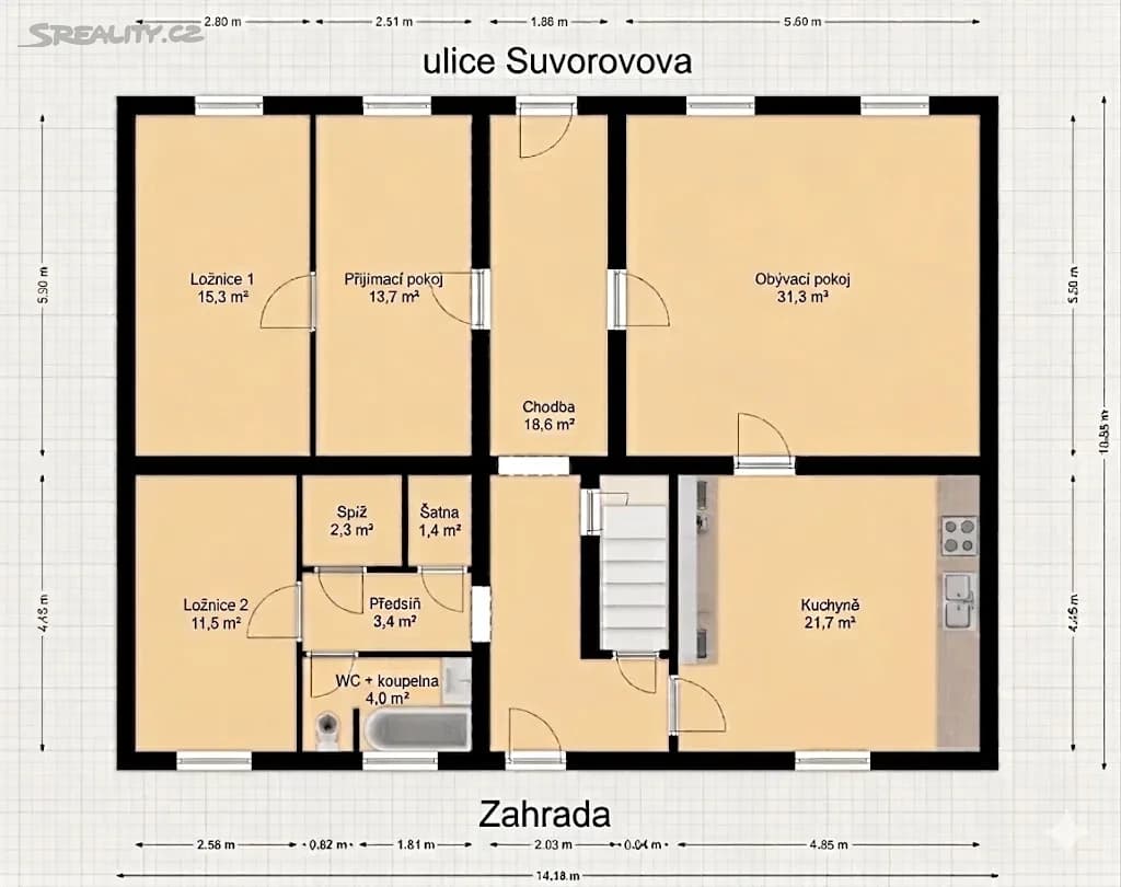 Predaj domu 123 m², pozemek 782 m², Suvorovova, Nový Jičín, Moravskoslezský kraj Predaj domu 123 m², pozemek 782 m², Suvorovova, Nový Jičín, Moravskoslezský kraj