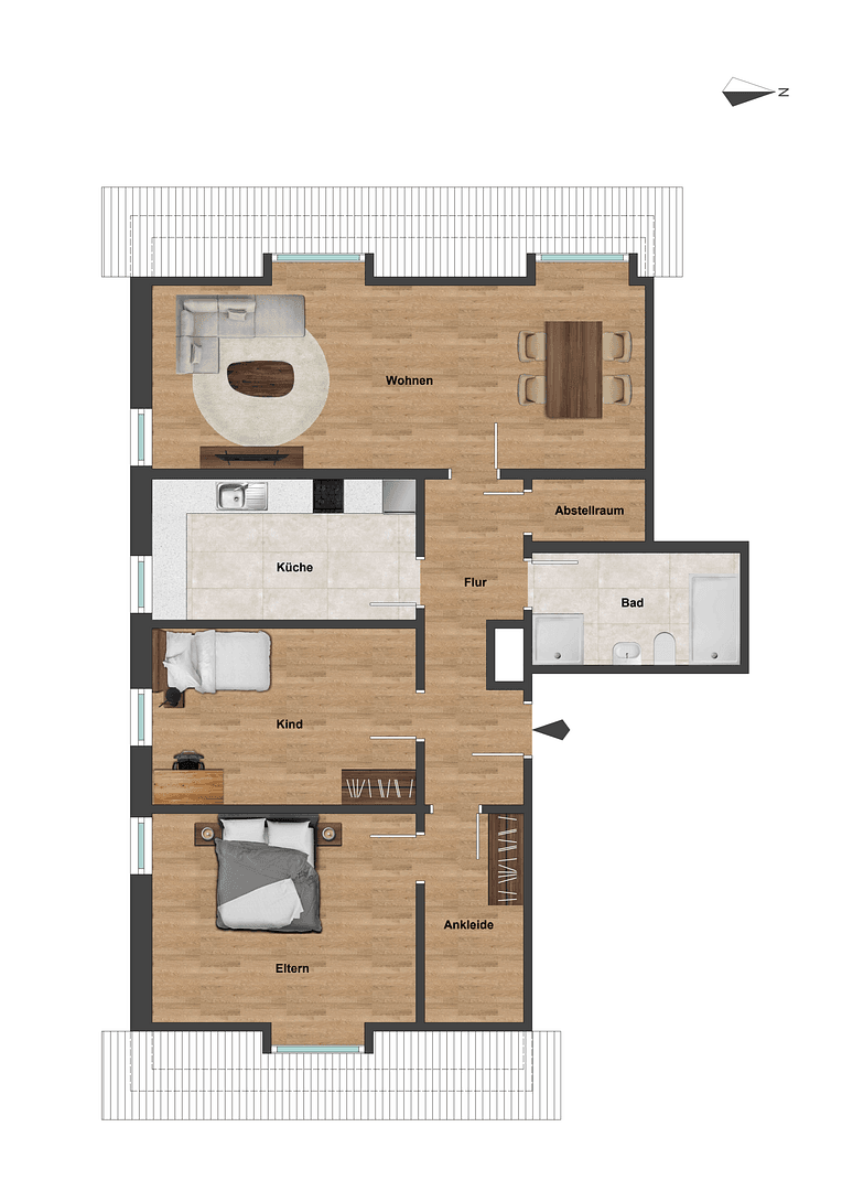 Prenájom bytu 3-izbový 94 m², Nürnberg, Bavorsko Prenájom bytu 3-izbový 94 m², Nürnberg, Bavorsko