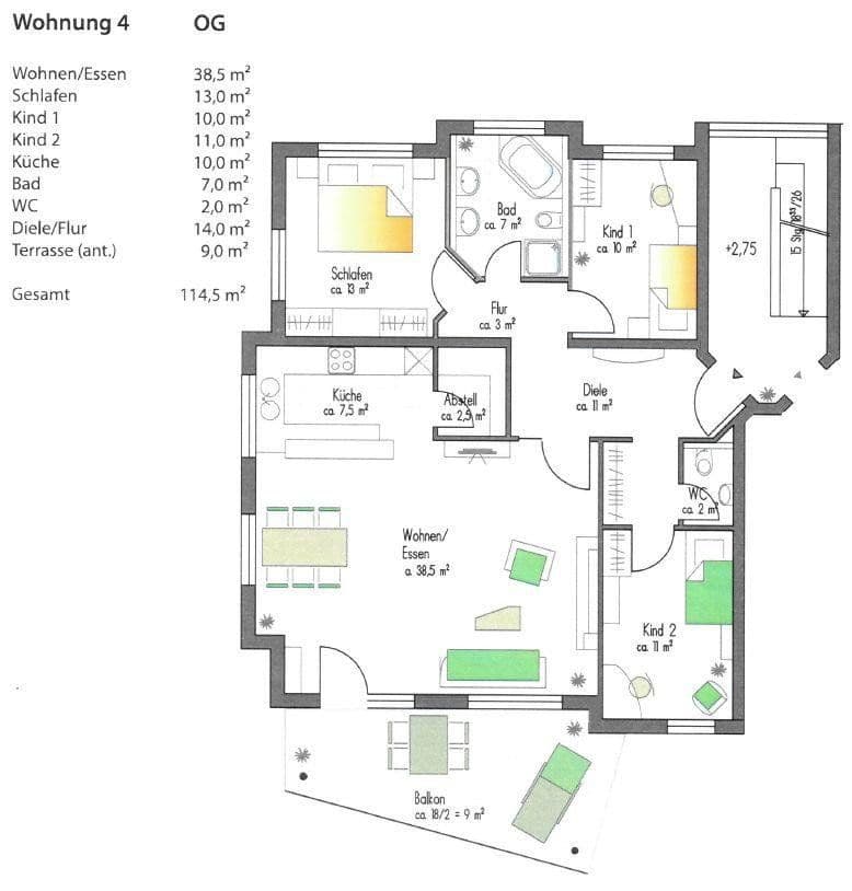 Predaj bytu 4-izbový 115 m², Am Föllbach 2, Wolfschlugen, Bádensko-Wurttembersko Predaj bytu 4-izbový 115 m², Am Föllbach 2, Wolfschlugen, Bádensko-Wurttembersko