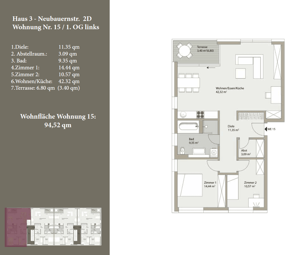 Prenájom bytu 3-izbový 95 m², Neubauernstraße 2d, Wildau, Brandenbursko Prenájom bytu 3-izbový 95 m², Neubauernstraße 2d, Wildau, Brandenbursko